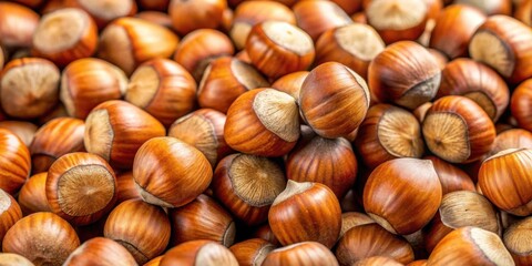 Obraz premium Close-up of freshly harvested hazelnuts in shell, hazelnuts, fresh, harvested, shell, nuts, food, close-up