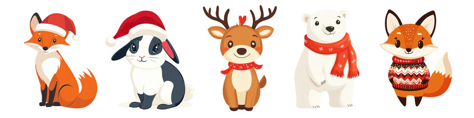 Fototapeta premium Christmas decoration png cut out element set