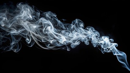 Thin trail of smoke spreading out at the top, smoke, trail, spread, gradient, atmospheric, foggy, ethereal, misty, cloud