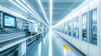 Obraz premium corridor inside a semiconductor manufacturing plant