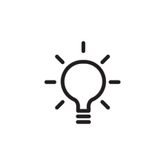 Light bulb icon. vector flat black simple linear illustration for web and app..eps