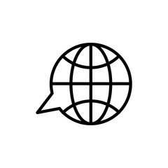 Translation globe line icon, vector flat black simple trendy style illustration for web and app..eps