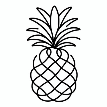 recommend clip art: Minimalist pineapple fruit line silhouette vector illustration