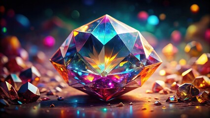 A stunning crystal brilliance gem ore stone with vibrant colors and sparkling facets , precious, gemstone, shiny, rare