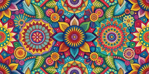 Colorful abstract pattern background with vibrant shapes and designs, abstract, colorful, vibrant, pattern, background