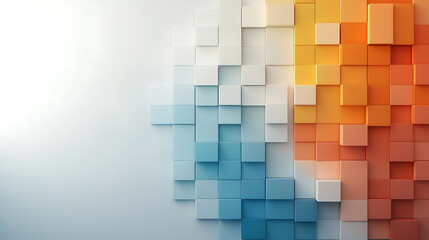 Dynamic geometric color blocks abstract design digital artwork vibrant environment close-up viewpoint modern concept for creative spaces