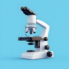 3D Microscope Science, Research, Laboratory, Medical Equipment Illustration