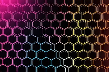 Fototapeta premium Vibrant Honeycomb Pattern with Colorful Gradients