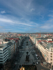 View from National Museum Overlooking Wenceslas Square in Prague