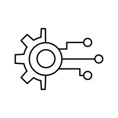 Digital Transformation line icon. vector flat black simple illustration for web and app..eps