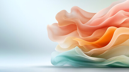 Dynamic flowing abstract design digital art fluid forms minimalist style soft color palette contemporary concept