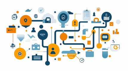 Fototapeta premium Abstract Illustration - Business Process Management System Workflow