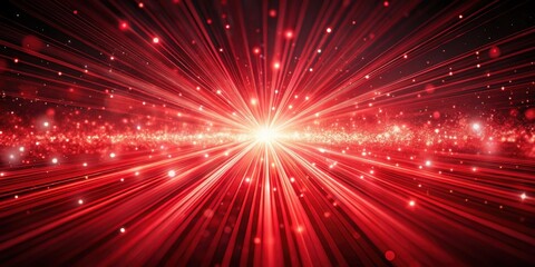 Obraz premium Abstract background of red light beams and particles, red, light, beams, particles, abstract, background, glowing