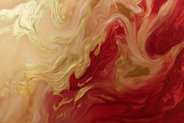 Swirling Harmony: A Dance of Red and Gold