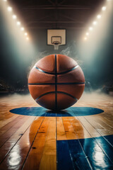 Obraz premium AI generative. Illustration of court basket ball, no body, no text. 8