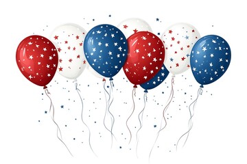 4th of July, Independence day - greeting design with USA patriotic colors firework burst rays. july, freedom, red, flag, patriotism, illustration, day, blue, design, background, event, poster,