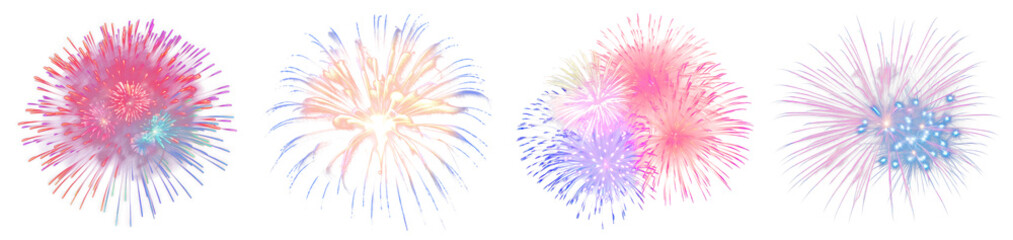 Fireworks effect png cut out element set