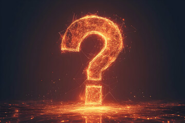 Abstract Illustration - Glowing Question Mark