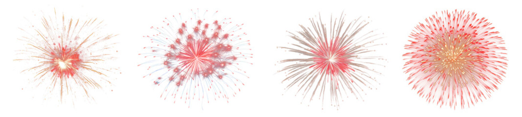 Obraz premium Fireworks effect png cut out element set
