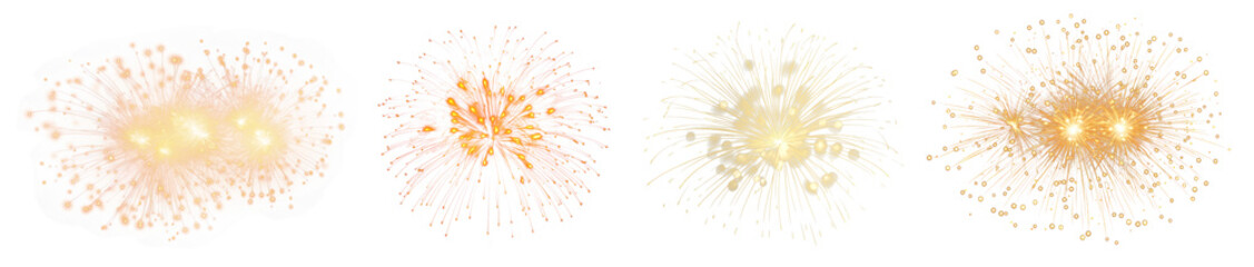 Obraz premium Fireworks effect png cut out element set