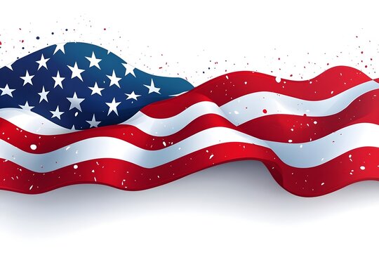 4th of July, Independence day - greeting design with USA patriotic colors firework burst rays. july, freedom, red, flag, patriotism, illustration, day, blue, design, background, event, poster,