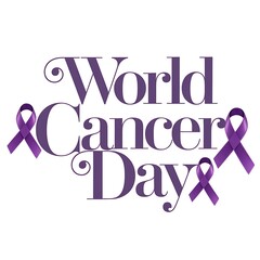 Fototapeta premium World Cancer Day Awareness Ribbons Graphic Design
