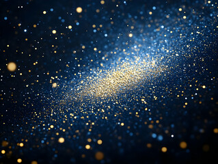 Abstract Background - Golden and Blue Sparkle Glitter