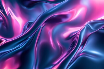 Obraz premium Dynamic Waves of Colorful Satin: A Futuristic Textile Abstract