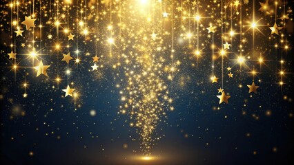 Obraz premium Vertical smooth slowly falling star particles fairy dust bg, magical, award show, background, stage, seamless loop