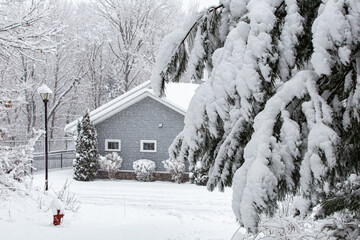 house in the snow