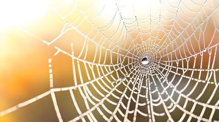 Fototapeta premium Dew Drops Spiderweb Morning