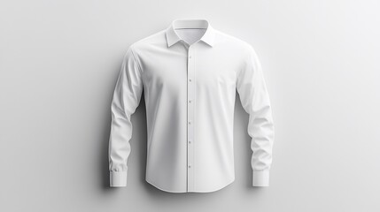 White long-sleeve shirt mockup on white background.