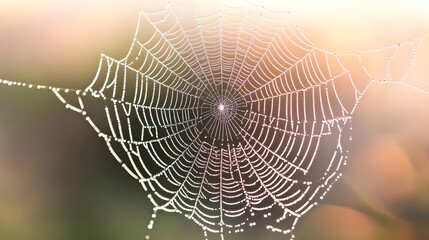 Dewy Spider Web Closeup