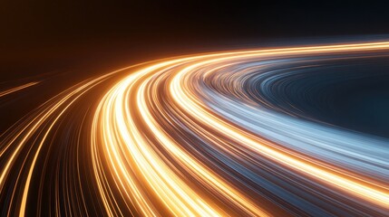 A vibrant, dynamic image showcasing streaks of light in motion, representing speed and energy against a dark background.