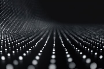 Abstract dark table grid background with moving loop and flicker particles.Motion graphic Backdrop of ball dot Animation of seamless