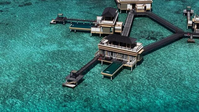 Aerial views of Velavaru Island in Maldives