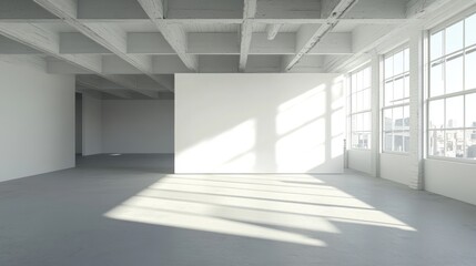 Modern Loft Interior Design: White Walls, Exposed Beams, and Natural Light