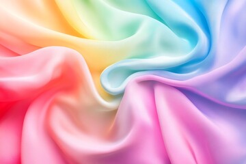 Fototapeta premium Abstract background of colorful fabric with smooth texture in rainbow gradient color.