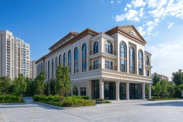 Obraz premium Modern building with a classic design.