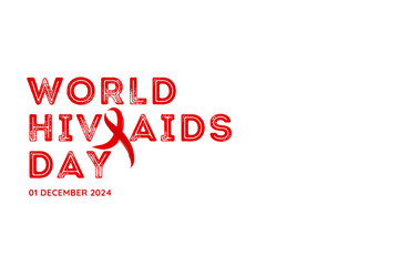 AIDS Day, red inscription on a white background