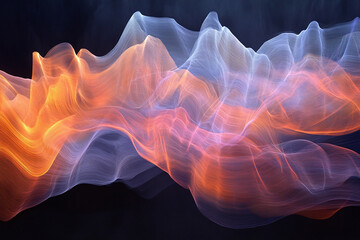 Fototapeta premium Sound wave visualizations with organic flow, expert enhancement of pattern dynamics line art.