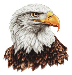 Obraz premium PNG Bald eagle with detailed profile feathers