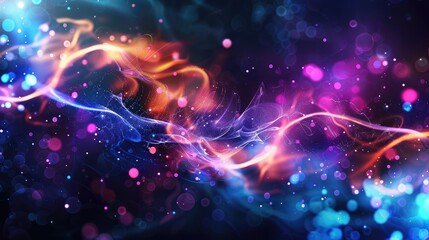 Futuristic light effects on a dark backdrop