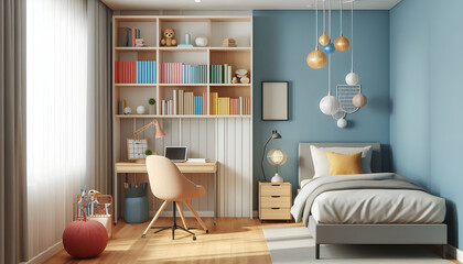 Aesthetic and modern single bedroom 