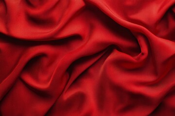 Obraz premium Close-up of red fabric with soft, flowing folds.