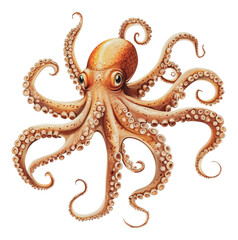 Obraz premium PNG An octopus swimming gracefully in the ocean