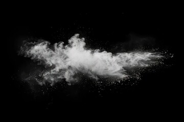Abstract powder or smoke effect isolated on black background