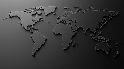 Dark gray world map showing continents and oceans