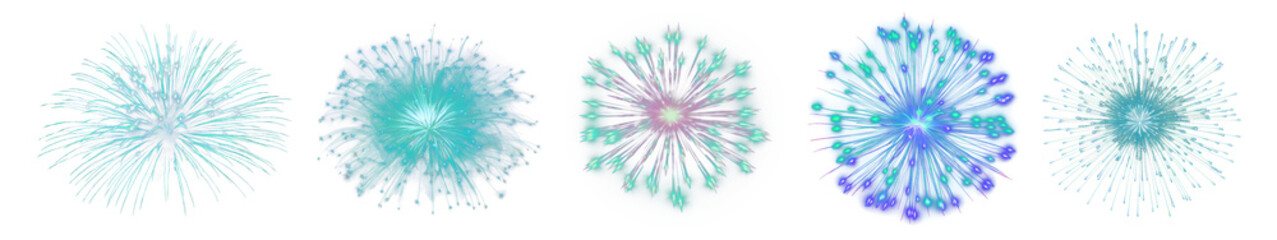 Obraz premium Festive firework celebration png cut out element set