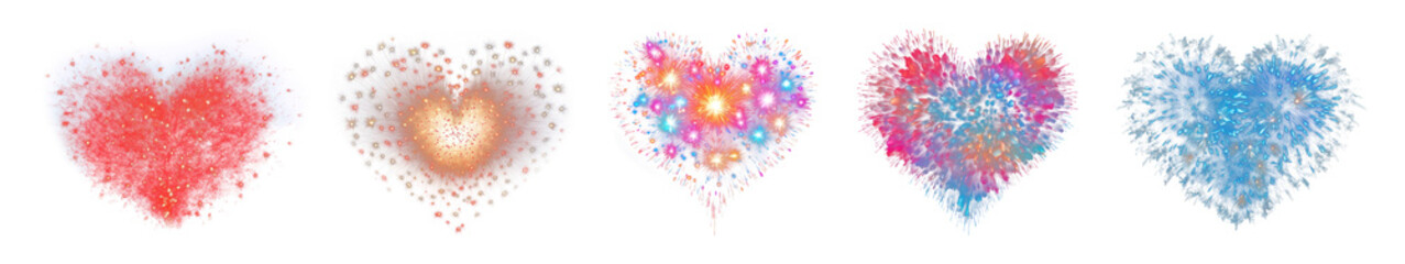 Fototapeta premium Festive firework celebration png cut out element set